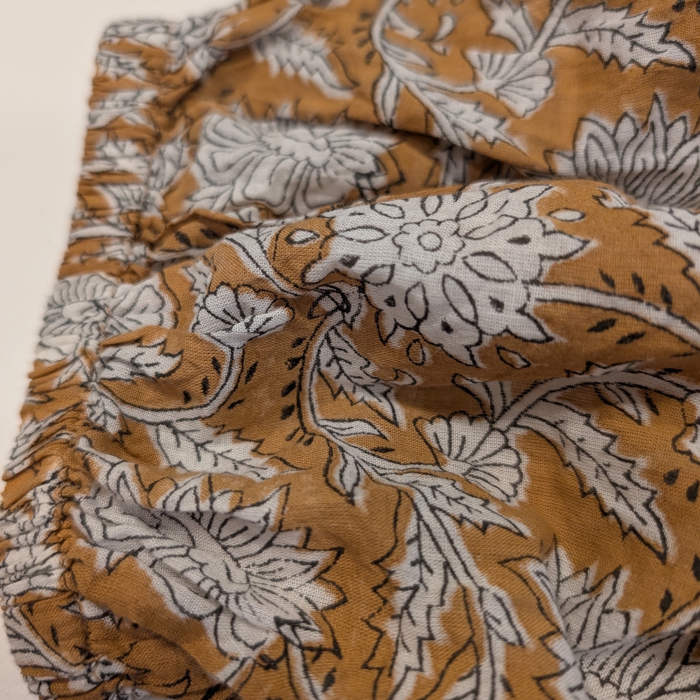 Daughters of India Tan Floral Smocked Puff-Sleeve Top - Picture 10 of 10